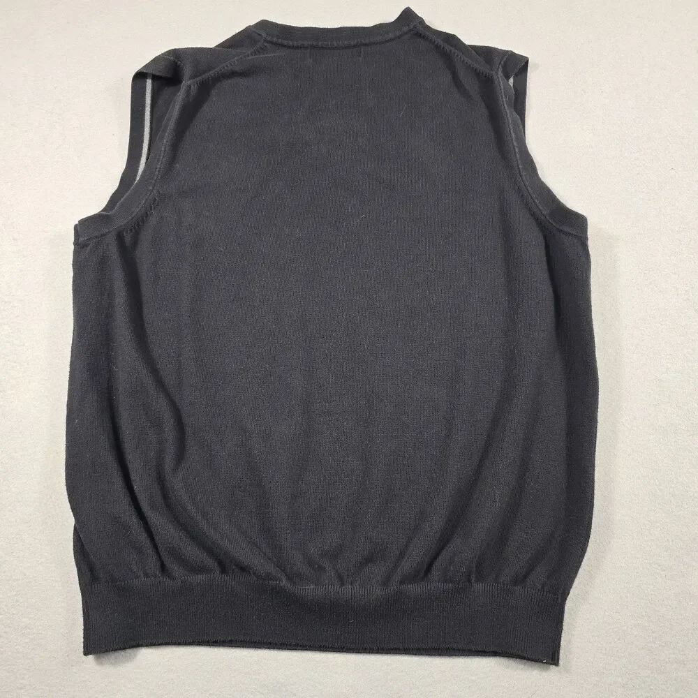 Eddie Bauer Men's Medium Black V-Neck Pullover Knit Sweater Vest Supima Cotton - Picture 6 of 6